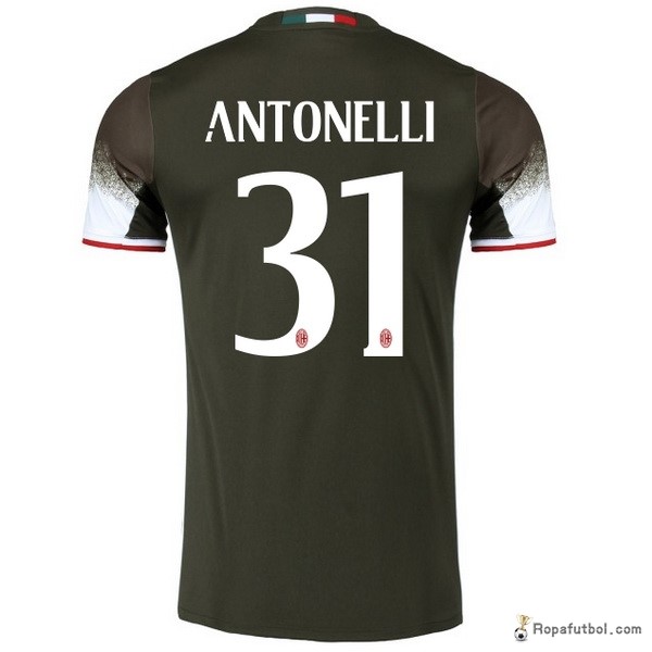 Camiseta AC Milan Replica Tercera Ropa Antonelli 2016/17 Marino Verde